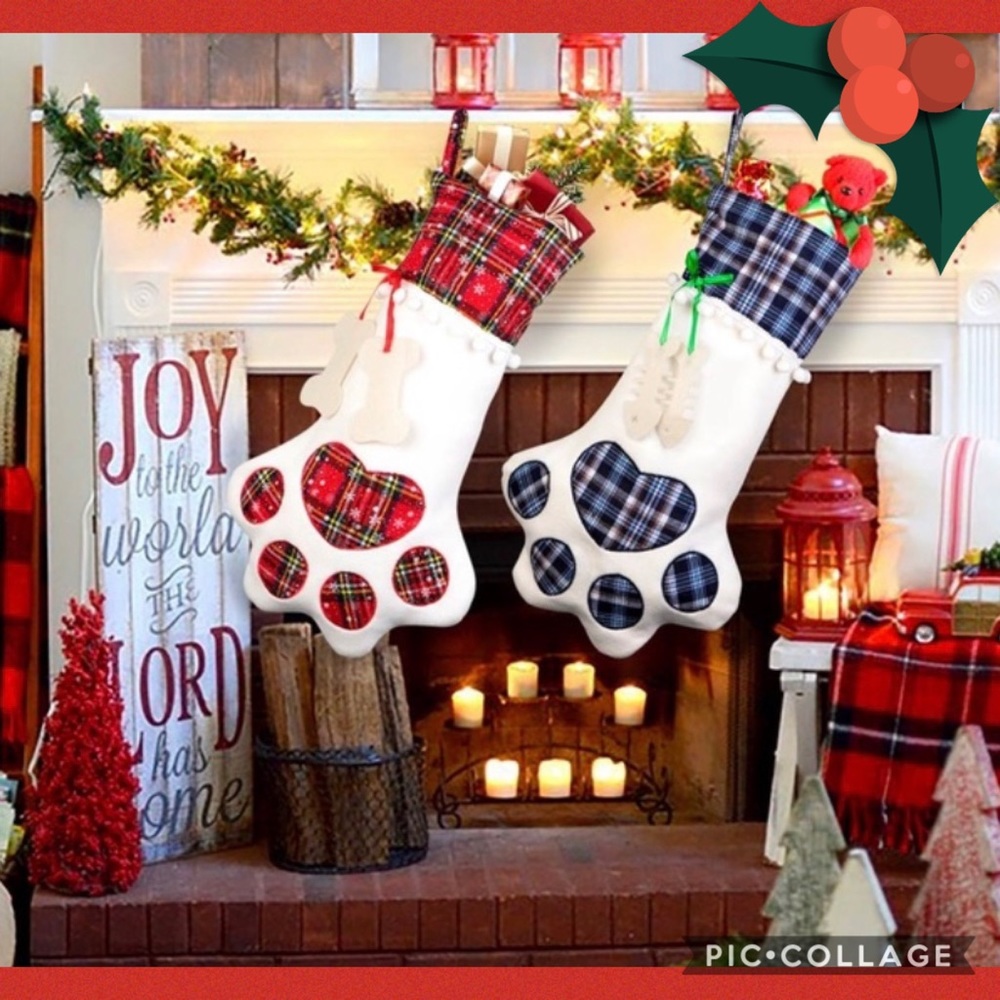Dog Paw Christmas Stockings - Picture 2 of 5